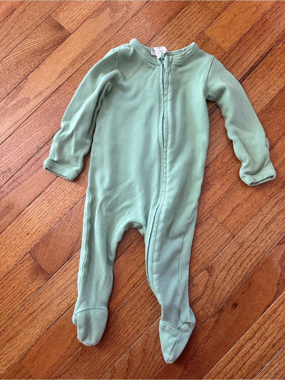 kate quinn Sage Green Footed Baby One-Piece